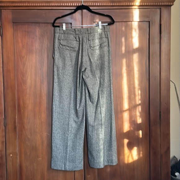 Y2K Medium Rise Wide Leg Wool Herringbone Pants 8 - Picture 2 of 12